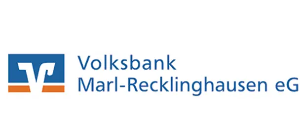 Volksbank Marl-Recklinghausen Logo der Volksbank Marl-Recklinghausen eG mit VR-Symbol und blauem Schriftzug.